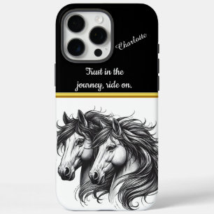 Majestic horses entwined in a graceful embrace iPhone 16 pro max case