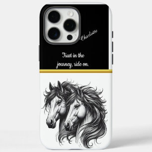 Majestic horses entwined in a graceful embrace iPhone 16 pro max case