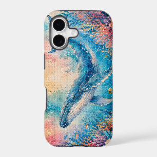 Majestic Humpback Whale Geometric Style Ocean Art