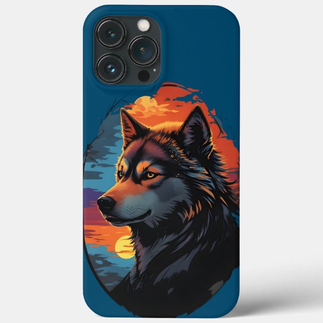 Majestic Husky Against a Sunset Sky Serenity View Case-Mate iPhone Case (Back)