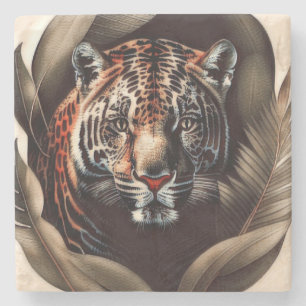 Majestic Jaguar - King Of The Jungle Stone Coaster