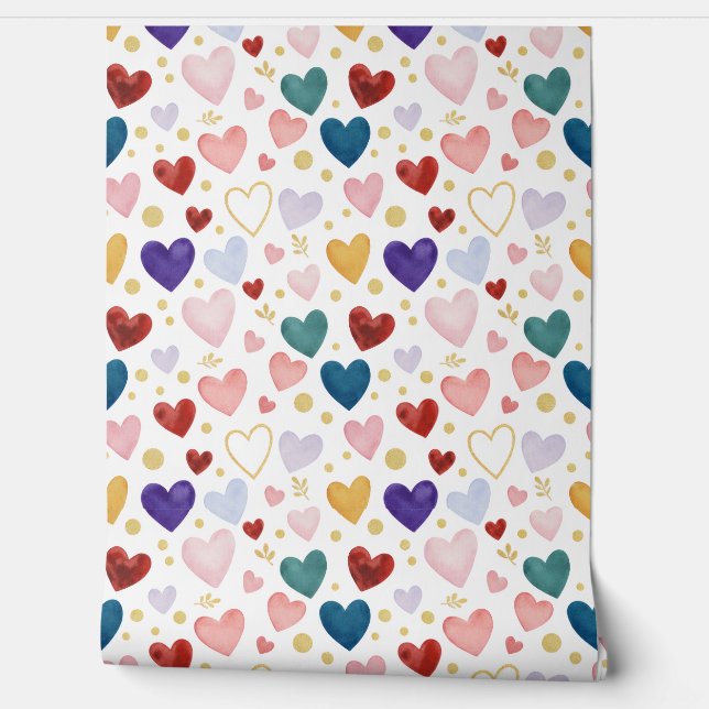 Majestic Jewel Heart Mosaic Wallpaper (Unrolling)