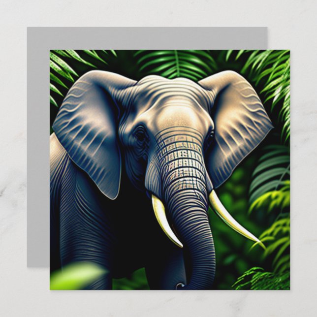 Majestic Jungle Elephant - Wild And Free Card (Front/Back)