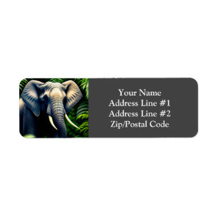 Majestic Jungle Elephant - Wild And Free Return Address Label