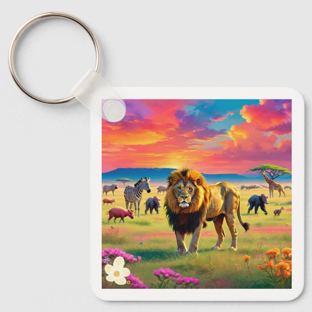 "Majestic Jungle Realm" Key Ring (Front)
