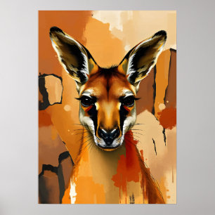 Majestic Kangaroo Portrait – Aussie Wildlife Poster
