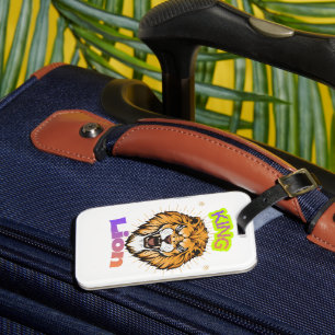 Majestic King Lion Crowned Portrait Design Luggage Tag
