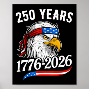 Majestic Ld Eagle Usa Stars And Stripes 250th Anni Poster