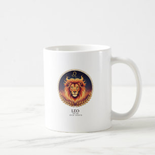 Majestic Leo Lion Zodiac Gold Illustration Coffee  Mug