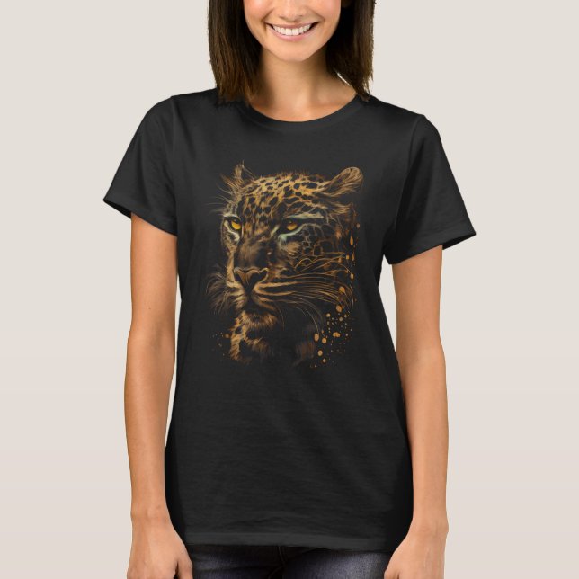 Majestic Leopard Animal Graphic for Men Women Boys T-Shirt (Front)