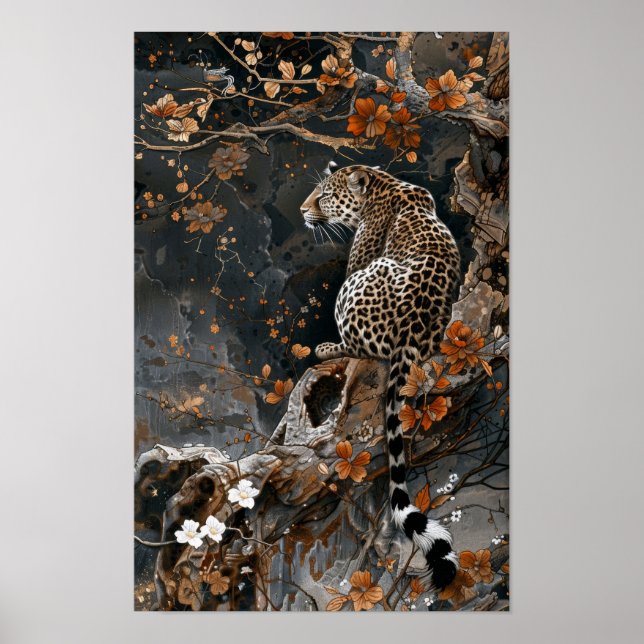 Majestic Leopard Calligraphic Poster (Front)