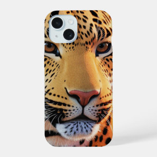 Majestic Leopard Close-Up Stunning Wildlife Art iPhone 15 Case