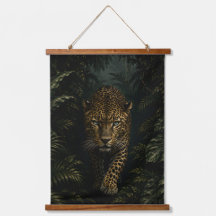 Majestic Leopard in Dark Tropical Jungle 