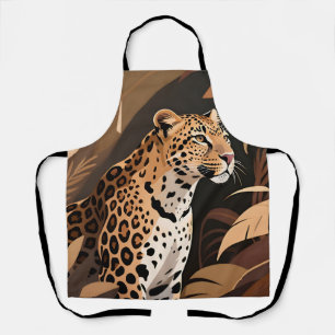 Majestic Leopard Jungle Wildlife Apron