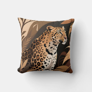 Majestic Leopard Jungle Wildlife Cushion