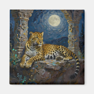 Majestic Leopard on Cliff Ledge Magnet