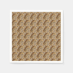 Majestic Leopard Portrait Animal Print Pattern Napkin