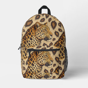 Majestic Leopard Portrait Animal Print Pattern Printed Backpack