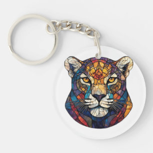 Majestic Leopard's Face Key Ring