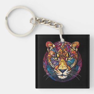 Majestic Leopard's Face Key Ring