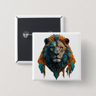 Majestic Lion 15 Cm Square Badge