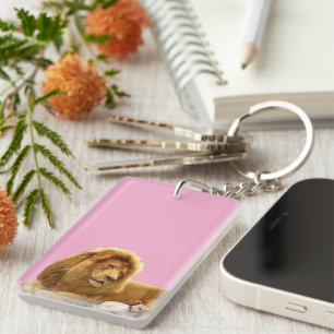 Majestic Lion and Lamb Inspirational Wildlife Key Ring