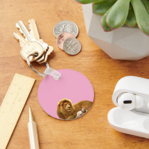 Majestic Lion and Lamb Inspirational Wildlife Key Ring