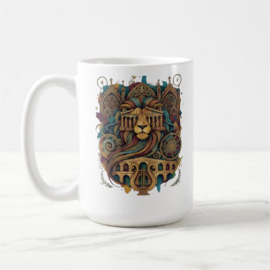 Majestic Lion Art Ceramic Coffee Mug Unique Design
