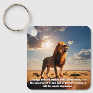 Majestic Lion Courage Inspiring Gift Motivational  Key Ring