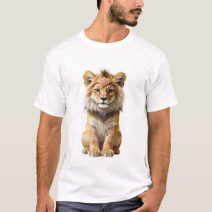 Majestic Lion Cub with Tribal Headband T-Shirt