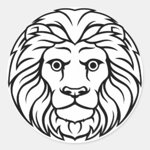 Majestic Lion Design Tee - Bold & Fierce St Classic Round Sticker