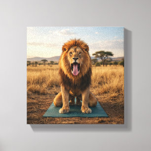 Majestic Lion Doing the Lion Position Yoga Canvas Print