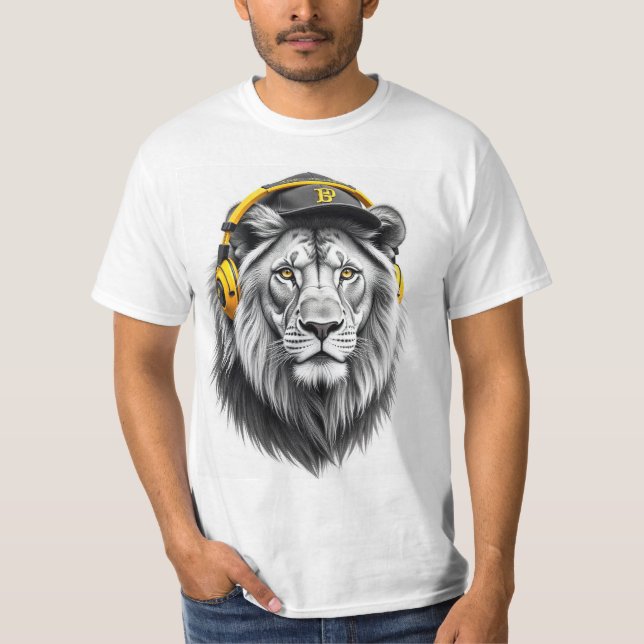 Majestic Lion Face Printed T-Shirt – Round Neck (Front)