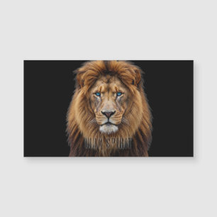 Majestic Lion Face with Blue Eyes Wildlife Anima