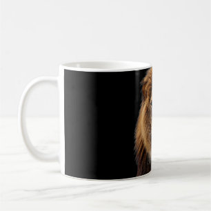 Majestic Lion Face with Blue Eyes Wildlife Anima Coffee Mug