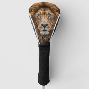 Majestic Lion Face with Blue Eyes Wildlife Anima Golf Head Cover