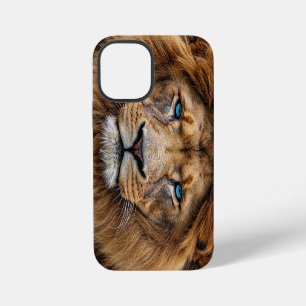 Majestic Lion Face with Blue Eyes Wildlife Anima iPhone 12 Mini Case