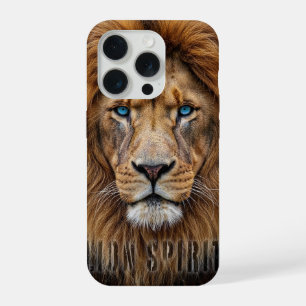 Majestic Lion Face with Blue Eyes Wildlife Anima iPhone 15 Pro Case