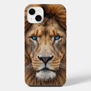 Majestic Lion Face with Blue Eyes Wildlife Anima iPhone 14 Plus Case