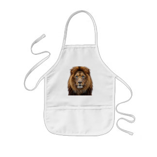 Majestic Lion Face with Blue Eyes | Wildlife Anima Kids Apron