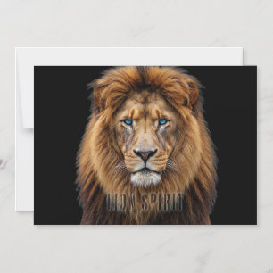 Majestic Lion Face with Blue Eyes Wildlife Anima Magnetic Invitation