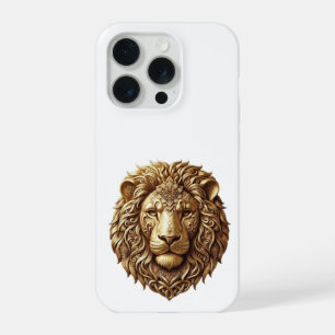 Majestic Lion Head Minimalist Phone Case, Regal Go iPhone 15 Pro Case