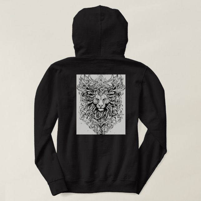 "Majestic Lion Hoodie: Command Respect Hoodie (Design Back)