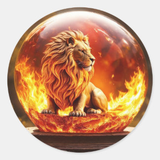 Majestic Lion: King of the Wild Classic Round Sticker