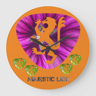 majestic lion large clock
