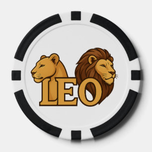 Majestic Lion & Lioness Fusion – Bold Wildlife  Poker Chips