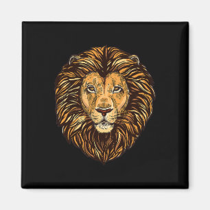 Majestic Lion Mane Detailed Art - Cute Animals Fro Magnet