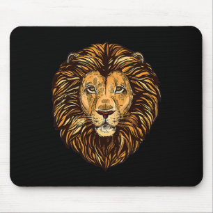 Majestic Lion Mane Detailed Art - Cute Animals Fro Mouse Pad
