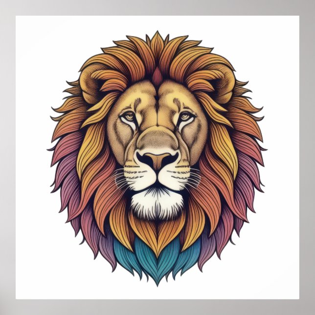 Majestic Lion of Colour Poster (Front)