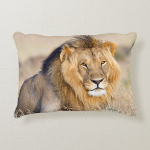Majestic lion photo decorative cushion